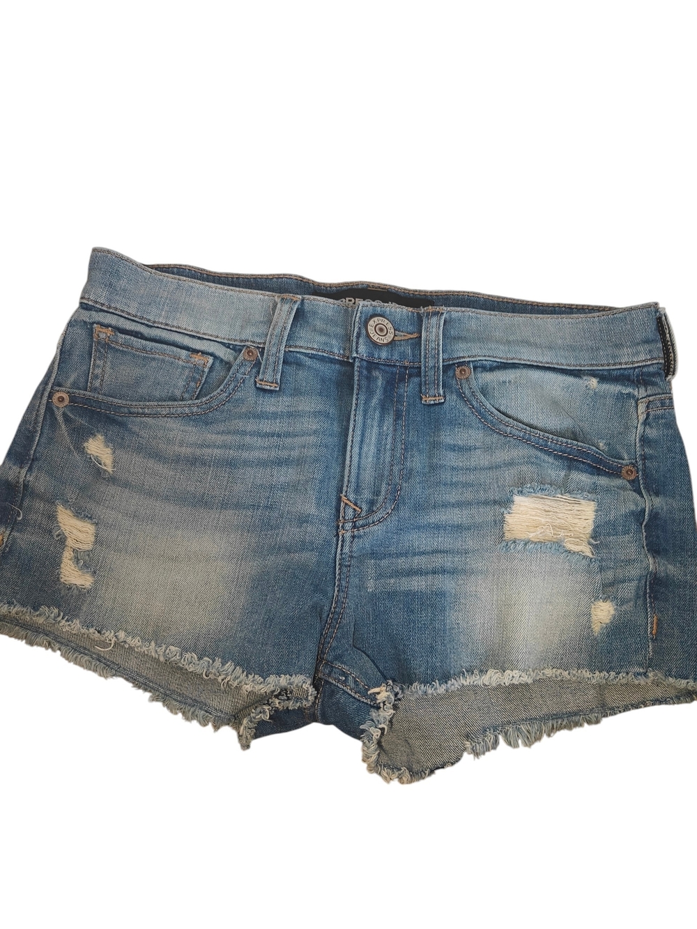 Express Distressed Blue Denim Shorts Size 00